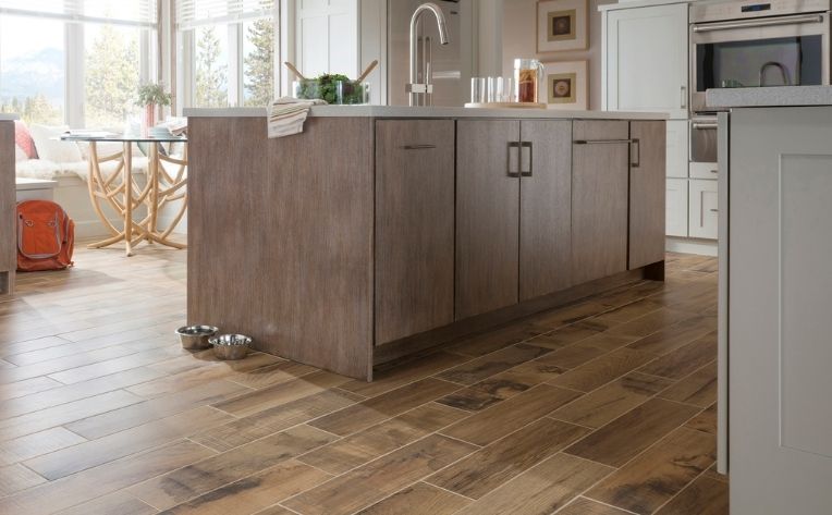 Kitchen Wood Look Tile Flooring Example